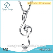 2016 New style hot sale chain necklace note shape platinum necklaces jewelry